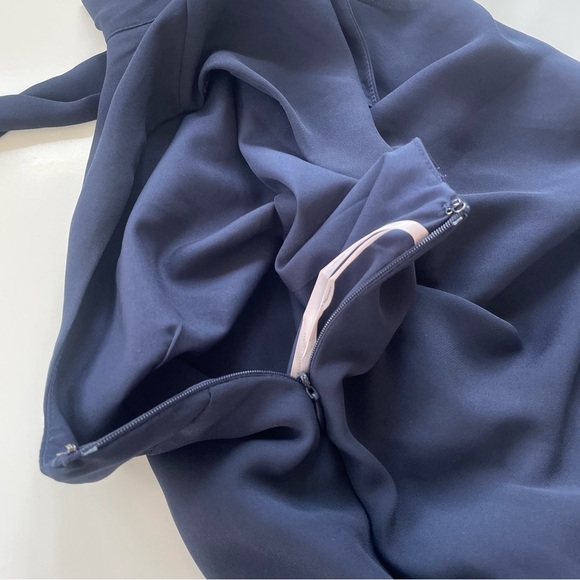 Nanette Nanette Lepore Navy Blue Sleeveless Drop Waist Pleated Dress Size 12 - Picture 6 of 12